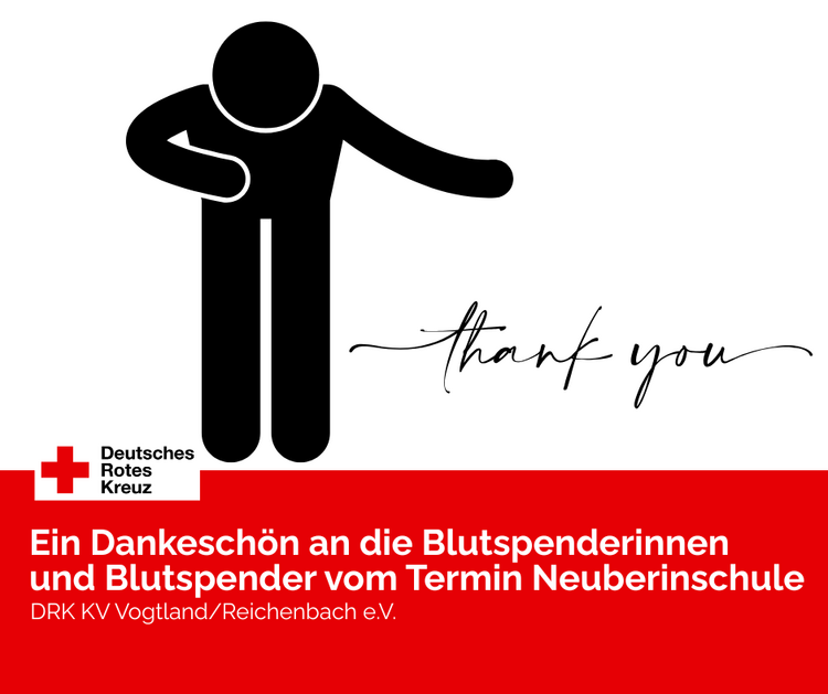 Ein Strichmännchen verbeugt sich und der Text Thank you steht auf dem Bild