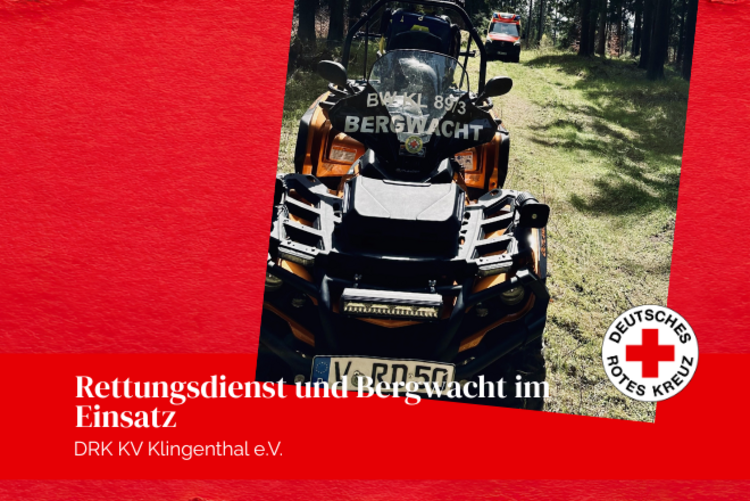 ATV und KTW auf einem Waldweg nahe Mühlleithen.