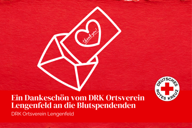 Ein Briekouvert aus dem eine Karte mit Herz und dem Text Thank you schaut.