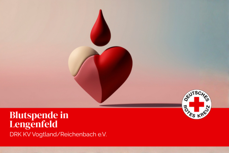 Ein Herz aus Holz und ein Bluttropfen vom dem bereits ein Teil über die Hälfte des Herzens gelaufen ist.